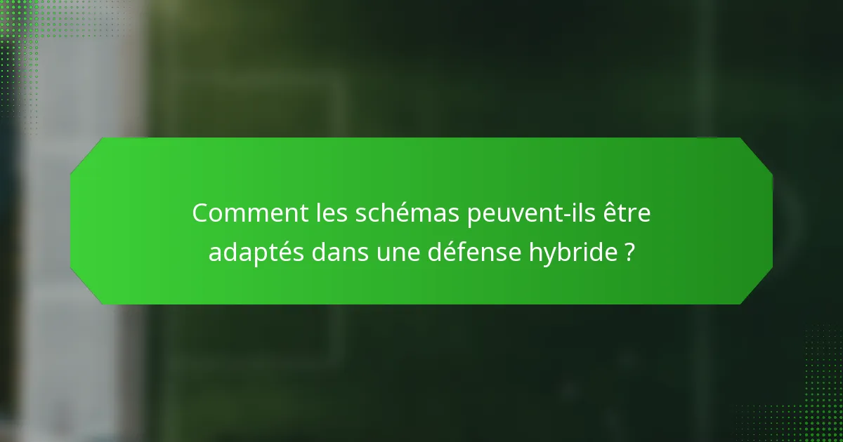 Comment les schémas peuvent-ils être adaptés dans une défense hybride ?