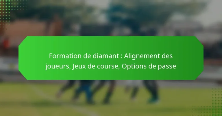 Formation de diamant : Alignement des joueurs, Jeux de course, Options de passe