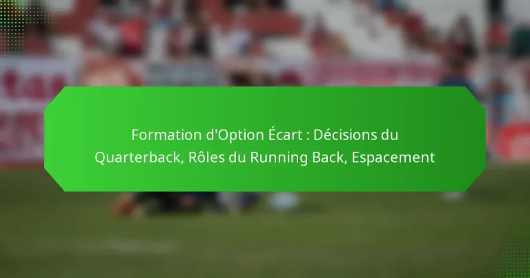 Formation d’Option Écart : Décisions du Quarterback, Rôles du Running Back, Espacement