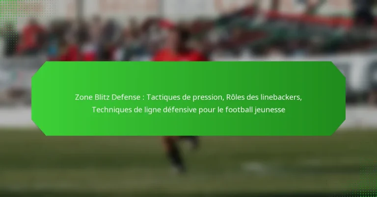Zone Blitz Defense : Tactiques de pression, Rôles des linebackers, Techniques de ligne défensive pour le football jeunesse
